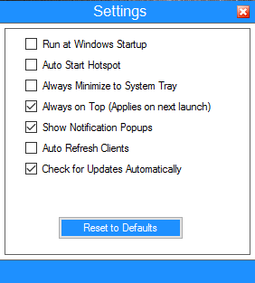 Настройка mHotspot