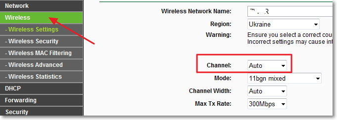 Сменить канал Wi-Fi
