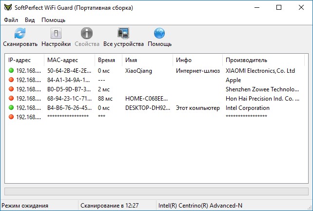 WiFi Guard результат